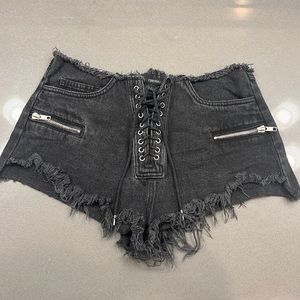 Black Denim Shorts